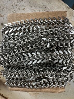 Antique Silver Plated Fishbone Chain (9 feet) - Jewelry Making Supplies